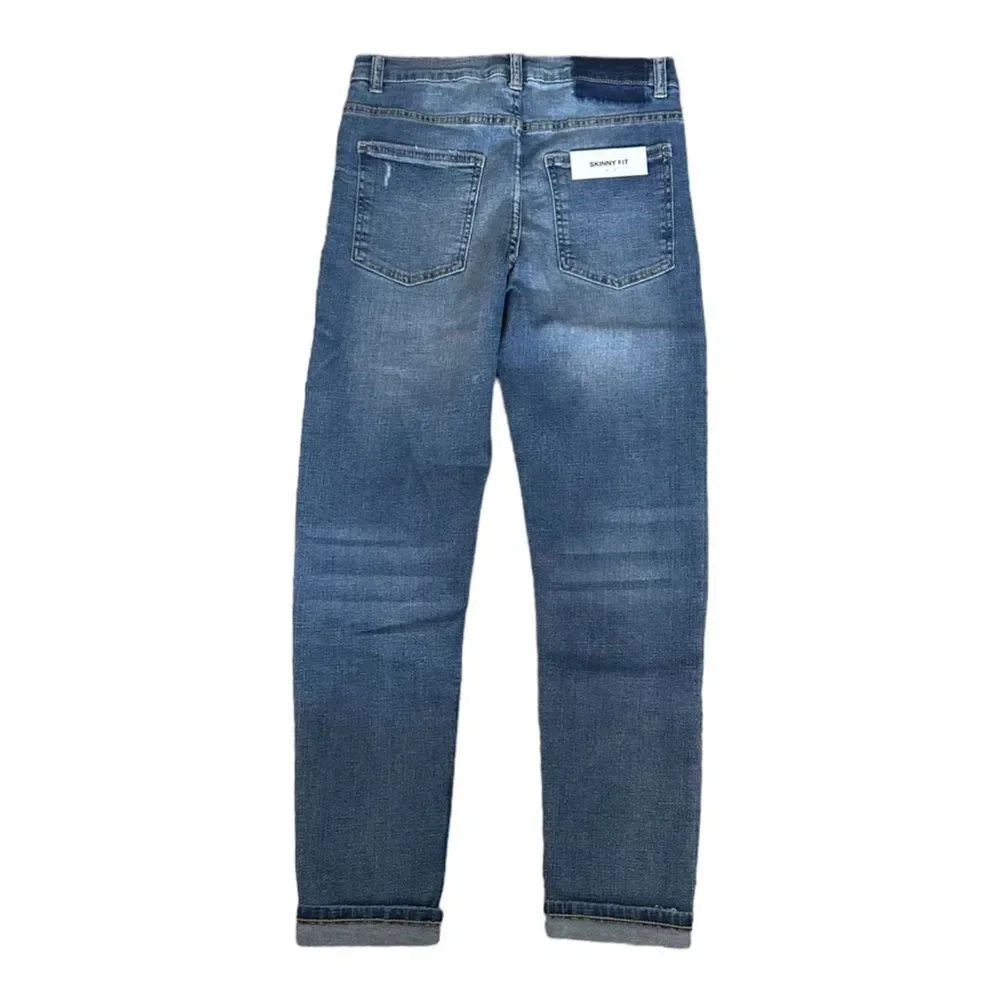 ZARA Kids | Mid Blue | DESTROYED SKINNY JEANS